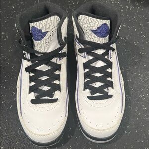 Jordan Kids White Black Purple Sneakers
